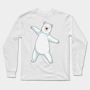 Polar bear at Yoga Fitness in Standing Long Sleeve T-Shirt